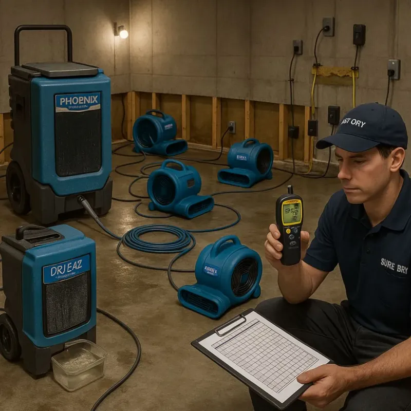 Structural Drying and Dehumidification process in Stratford, NH